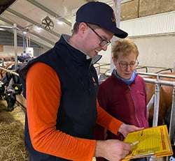 stallmiljö, lantbruk, människor i stall, kor